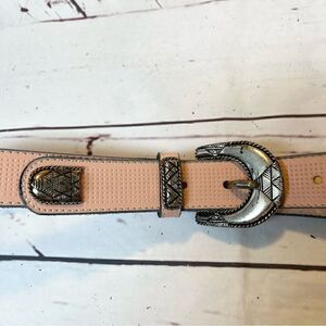 Salmon Pink Leather Country Western Belt 36’
